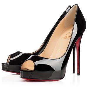Refurbished black patent Christian Louboutin